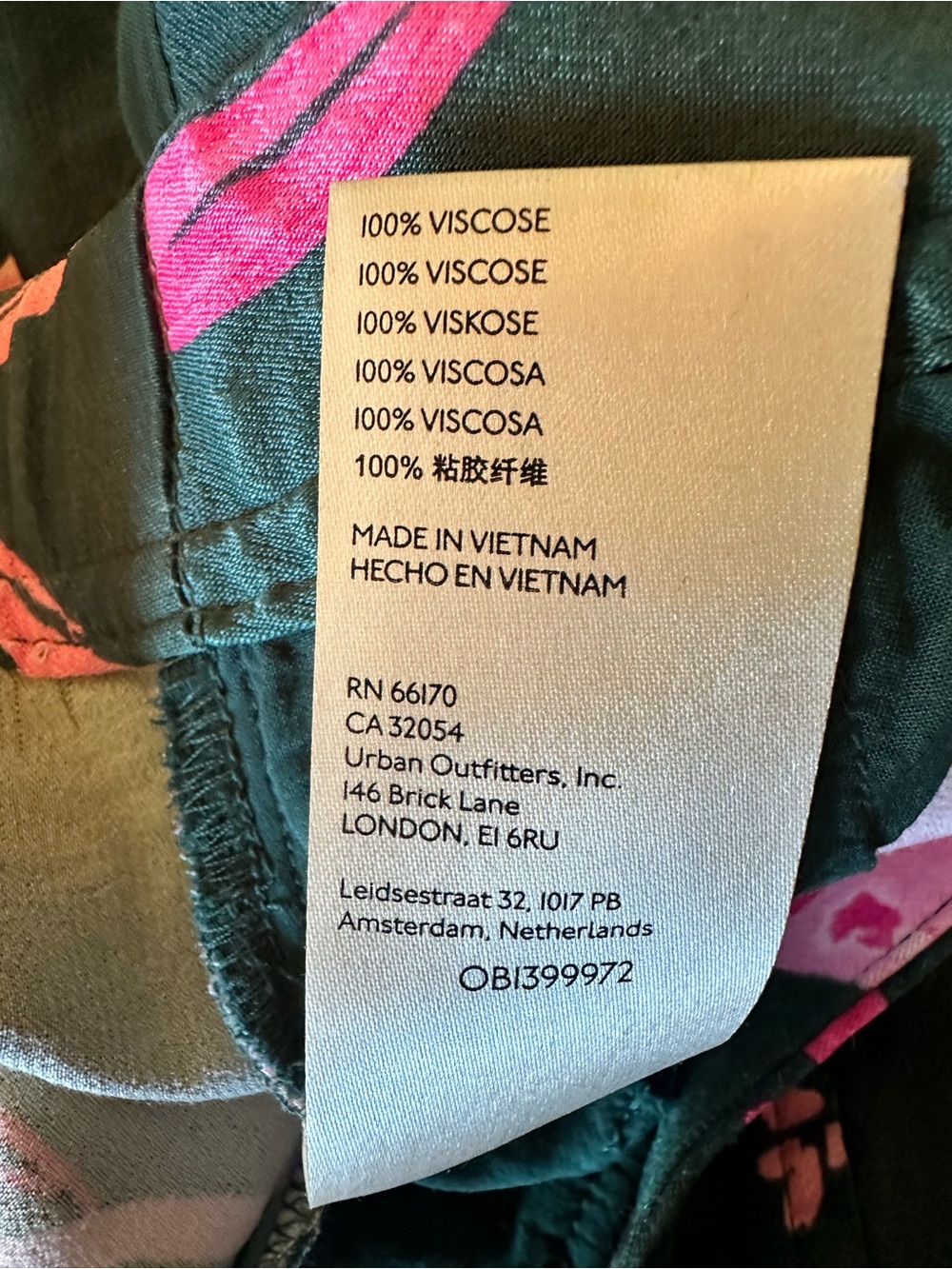 Anthropologie Breezy Tropical Print Green and Pink Wide-Leg Pants size 6 - Picture 11 of 11